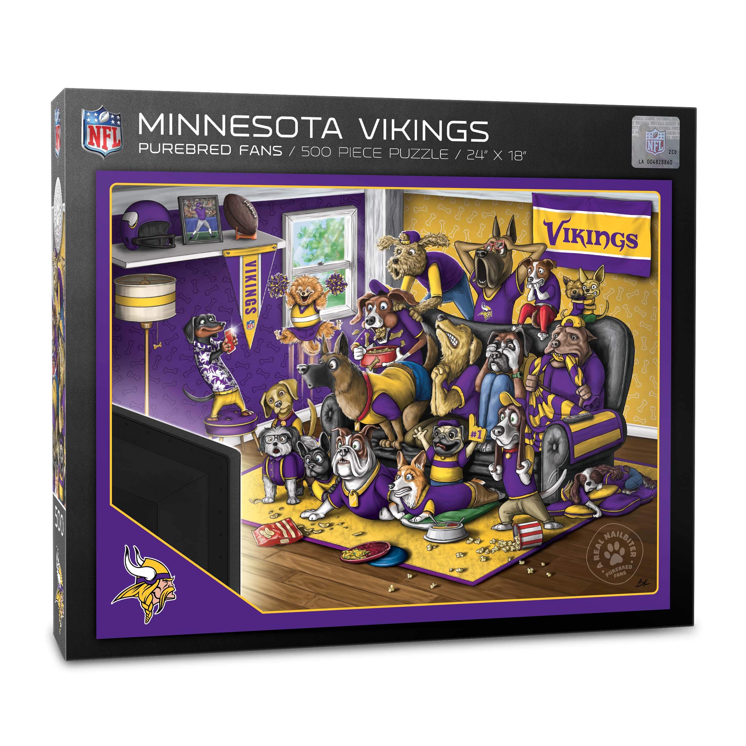 Puzzle Youthefan Nfl Minnesota Vikings Purebred Fans, 500 Unidades - Venta Internacional.