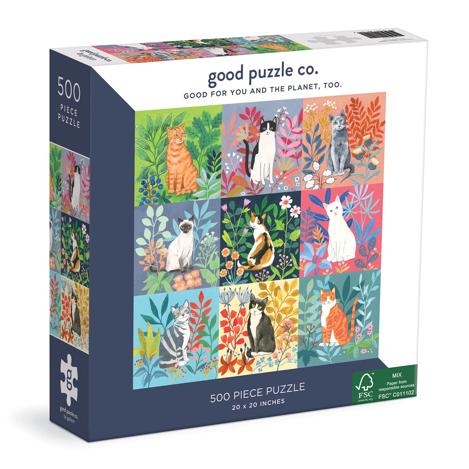 Foto 2 pulgar | Puzzle Good Puzzle Co. Gatos Y Flores, 500 Piezas - Venta Internacional.