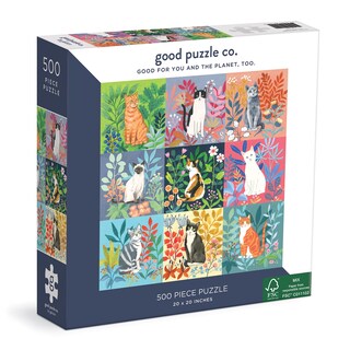 Foto 1 | Puzzle Good Puzzle Co. Gatos Y Flores, 500 Piezas - Venta Internacional.