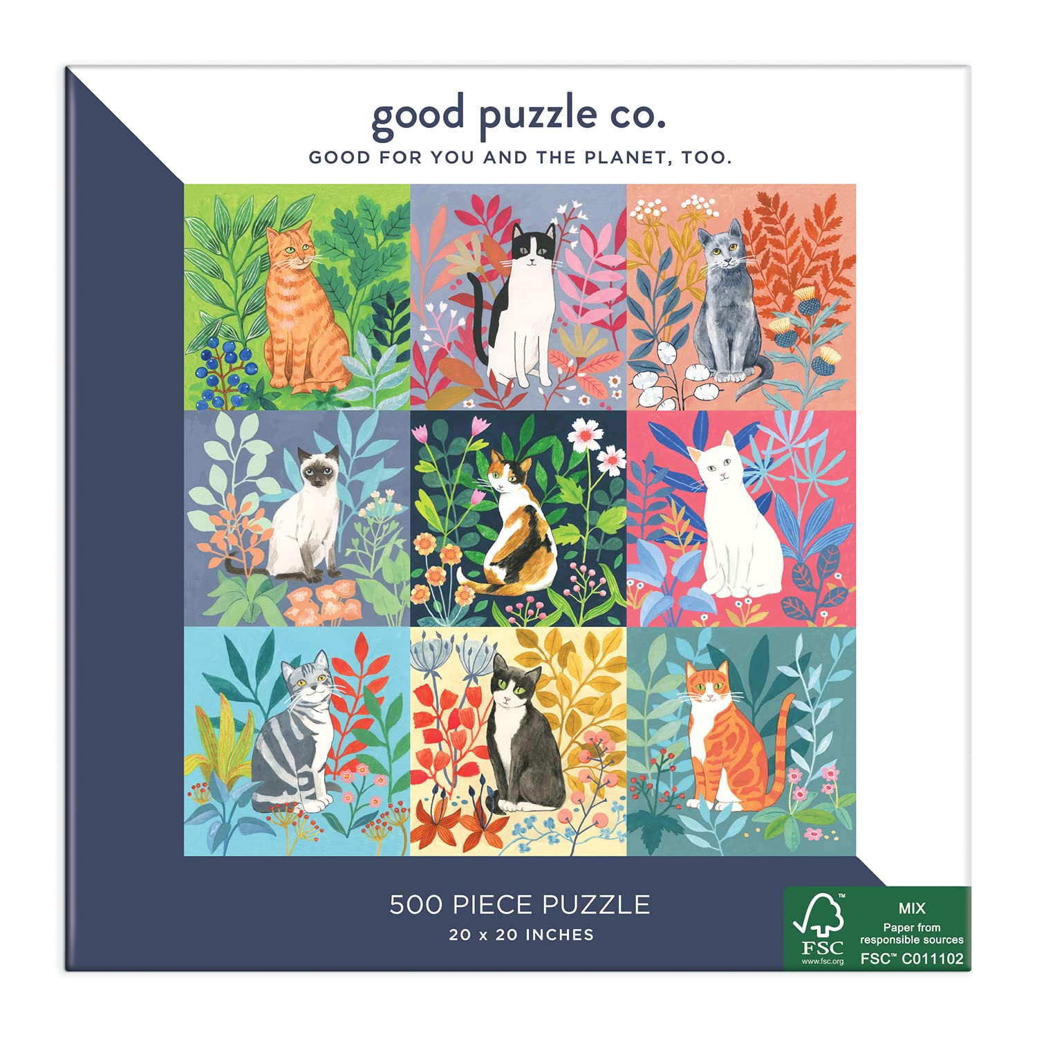 Foto 6 pulgar | Puzzle Good Puzzle Co. Gatos Y Flores, 500 Piezas - Venta Internacional.