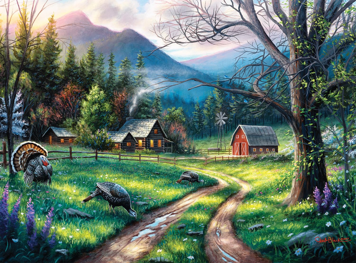 Rompecabezas Buffalo Games Charles Black Bear Creek Ranch 1000 Piezas - Venta Internacional.