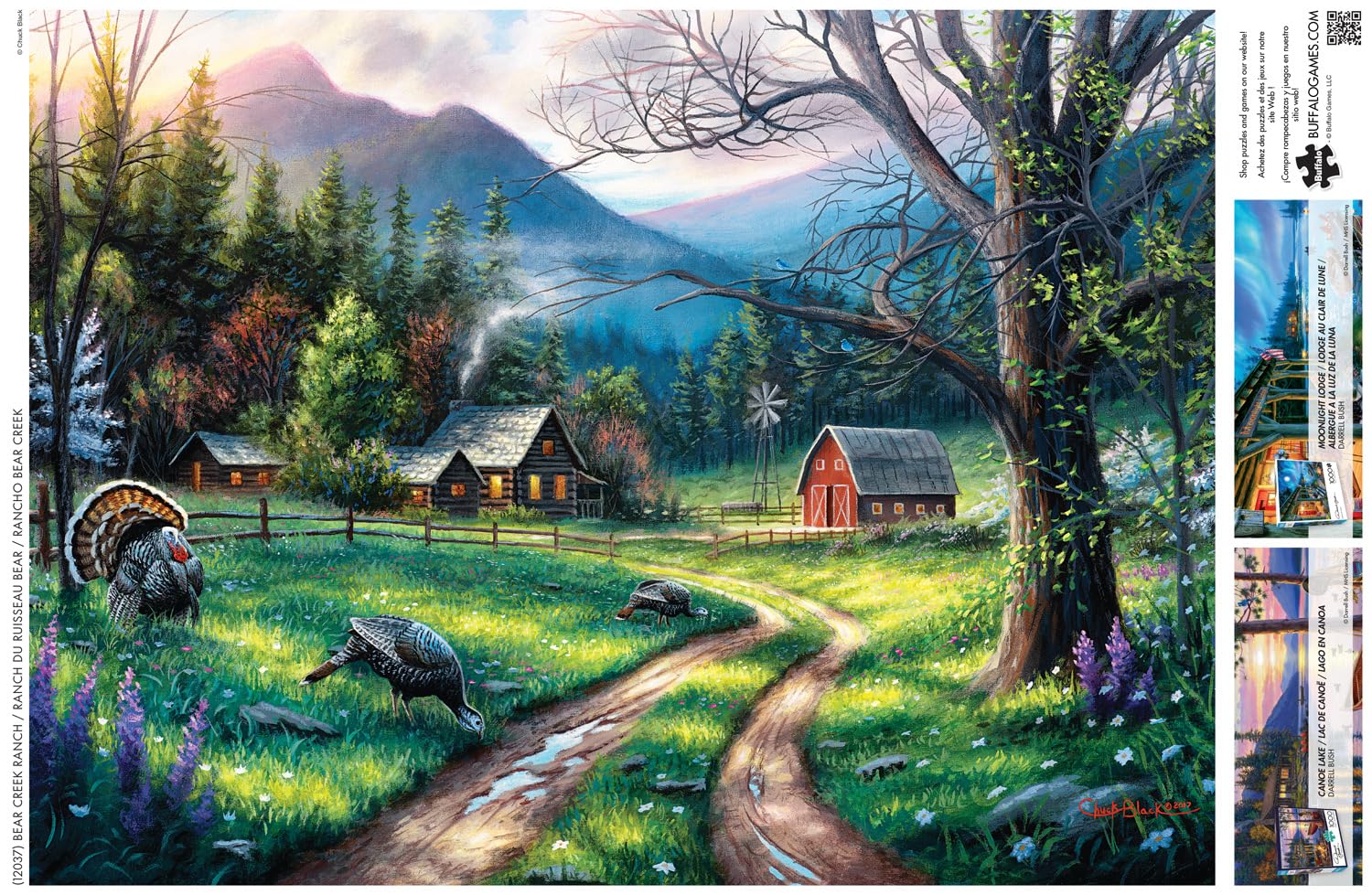 Foto 5 | Rompecabezas Buffalo Games Charles Black Bear Creek Ranch 1000 Piezas - Venta Internacional.