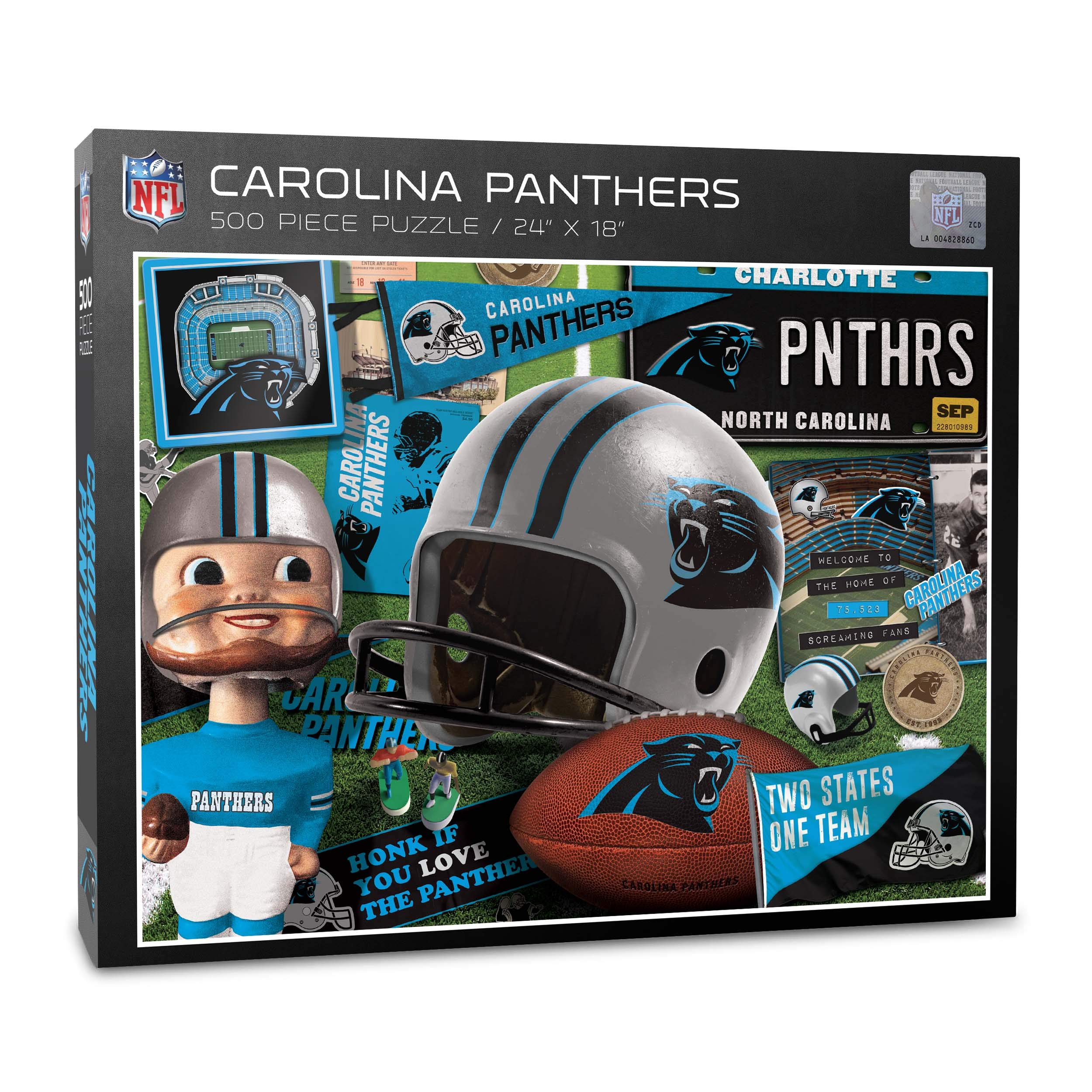 Foto 2 pulgar | Puzzle Youthefan Nfl Carolina Panthers Retro De 500 Piezas - Venta Internacional.