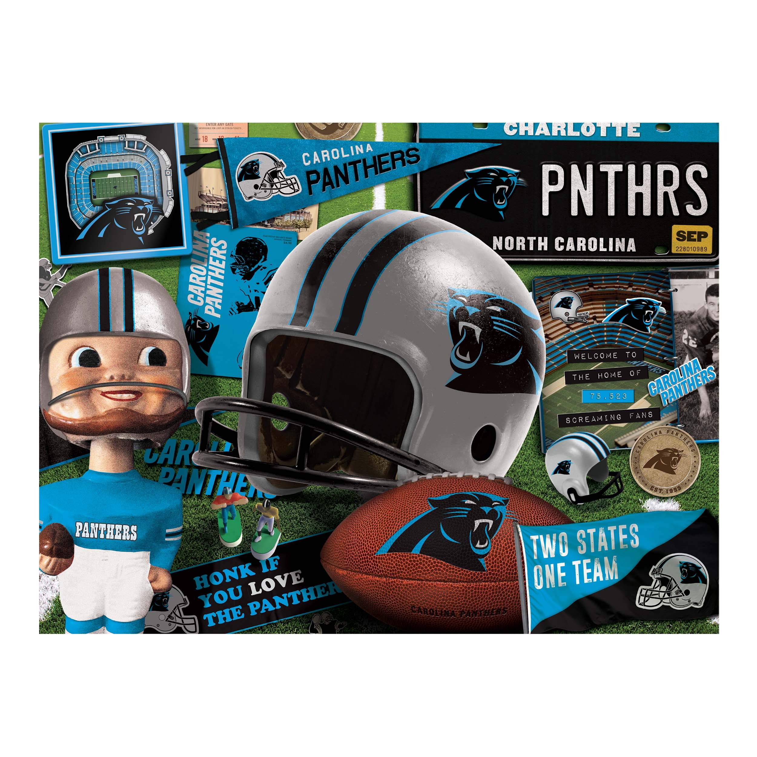 Foto 4 pulgar | Puzzle Youthefan Nfl Carolina Panthers Retro De 500 Piezas - Venta Internacional.