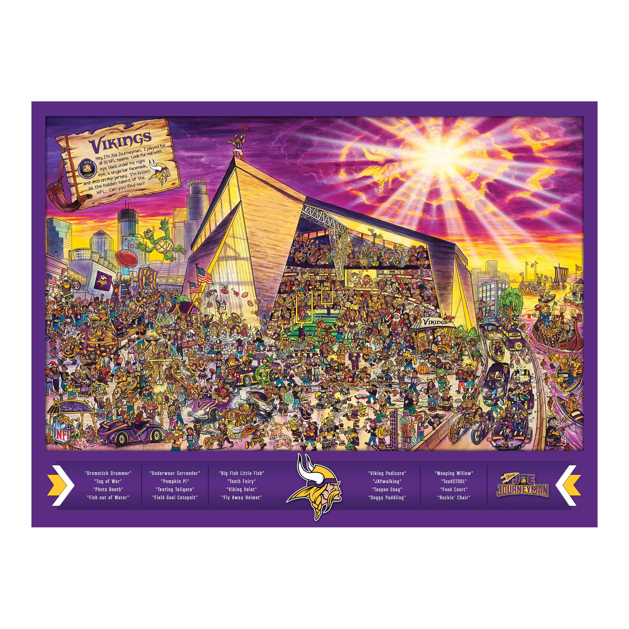 Foto 4 | Puzzle Youthefan Nfl Minnesota Vikings Joe Journeyman, 500 Unidades - Venta Internacional.