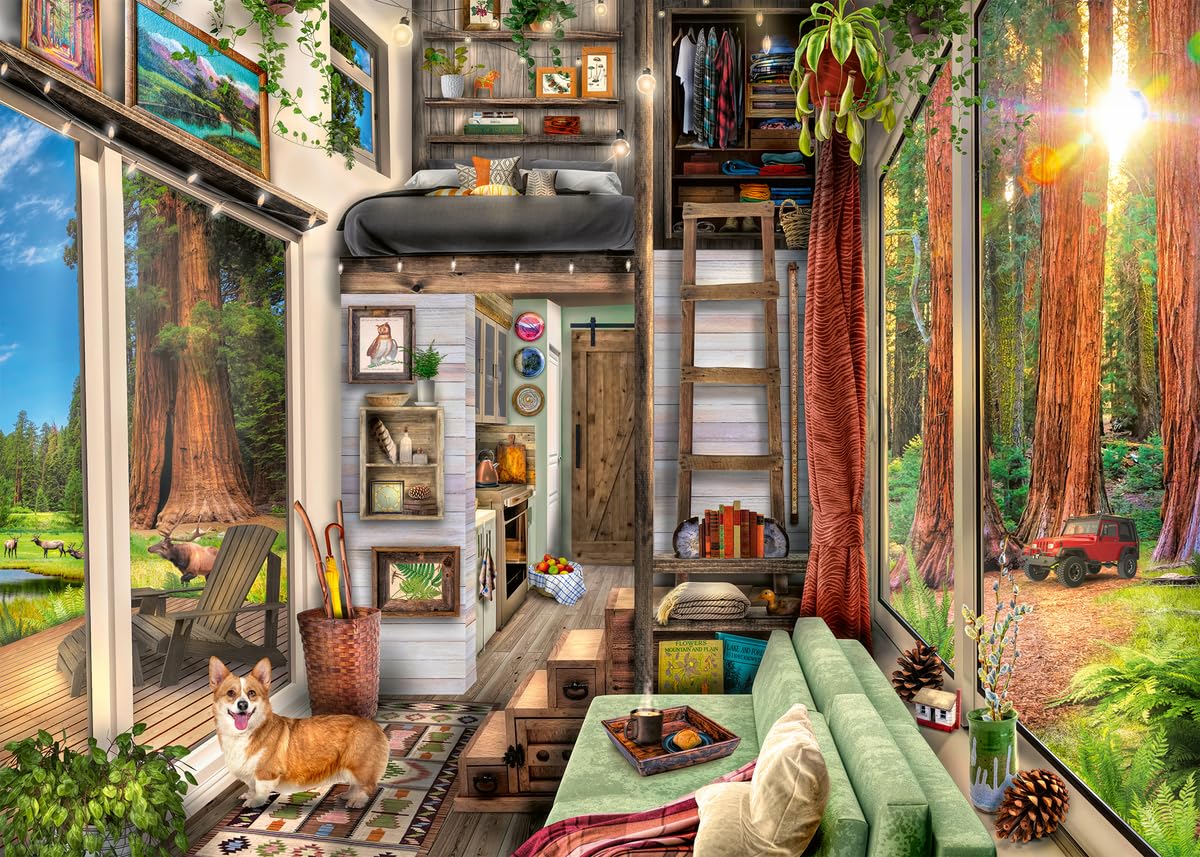 Foto 2 pulgar | Rompecabezas Ravensburger Redwood Forest Tiny House 1000 Piezas - Venta Internacional.