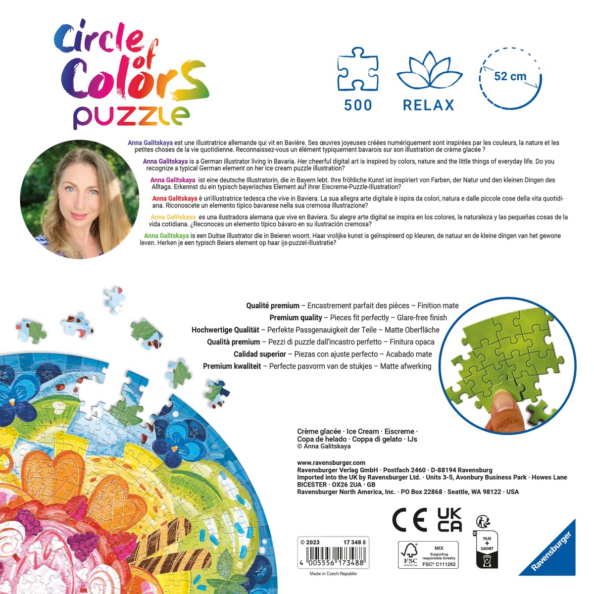 Foto 4 pulgar | Rompecabezas Ravensburger Circle Of Colors Ice Cream, 500 Unidades - Venta Internacional.