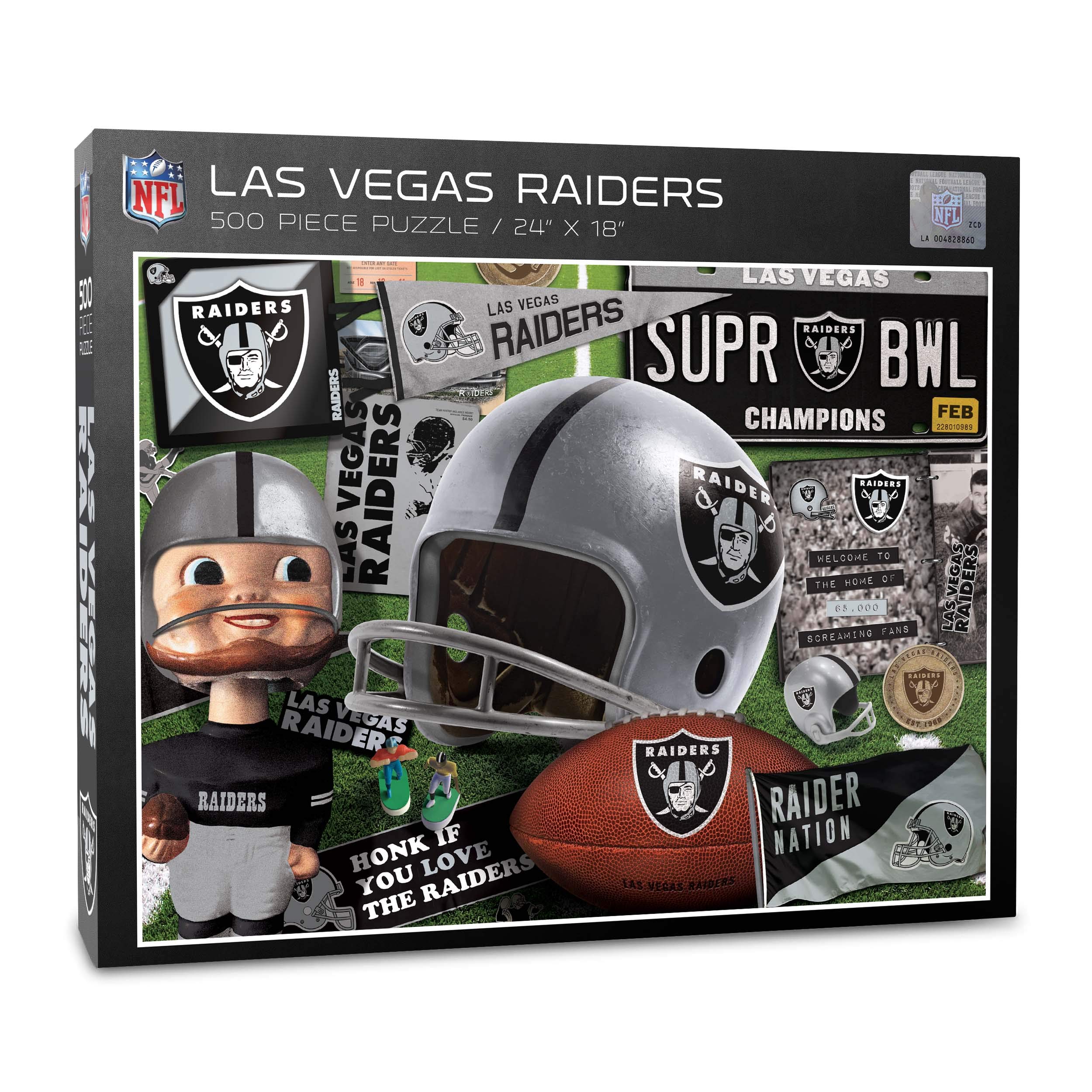 Foto 2 pulgar | Puzzle Youthefan Nfl Las Vegas Raiders Retro De 500 Piezas - Venta Internacional.