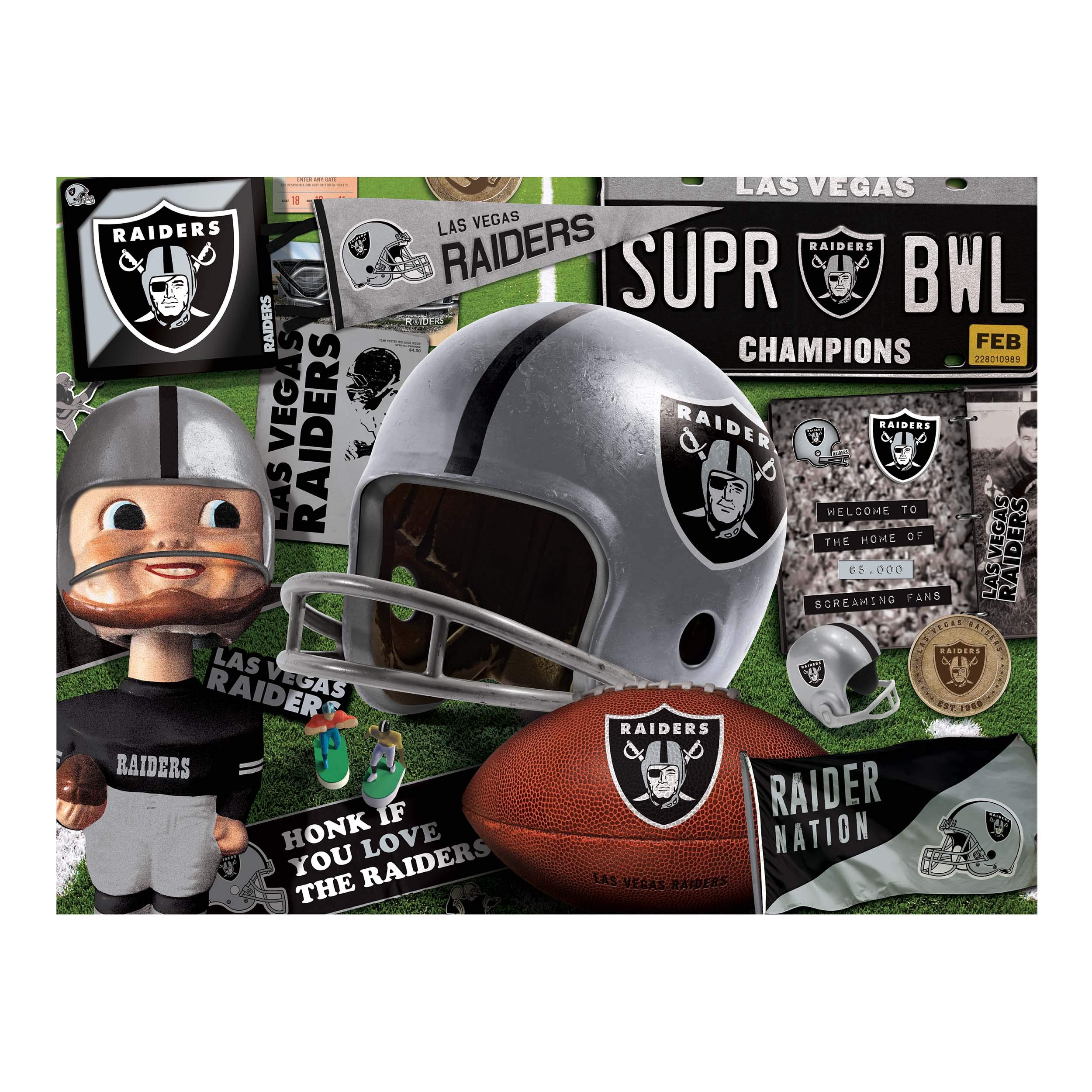 Foto 3 | Puzzle Youthefan Nfl Las Vegas Raiders Retro De 500 Piezas - Venta Internacional.