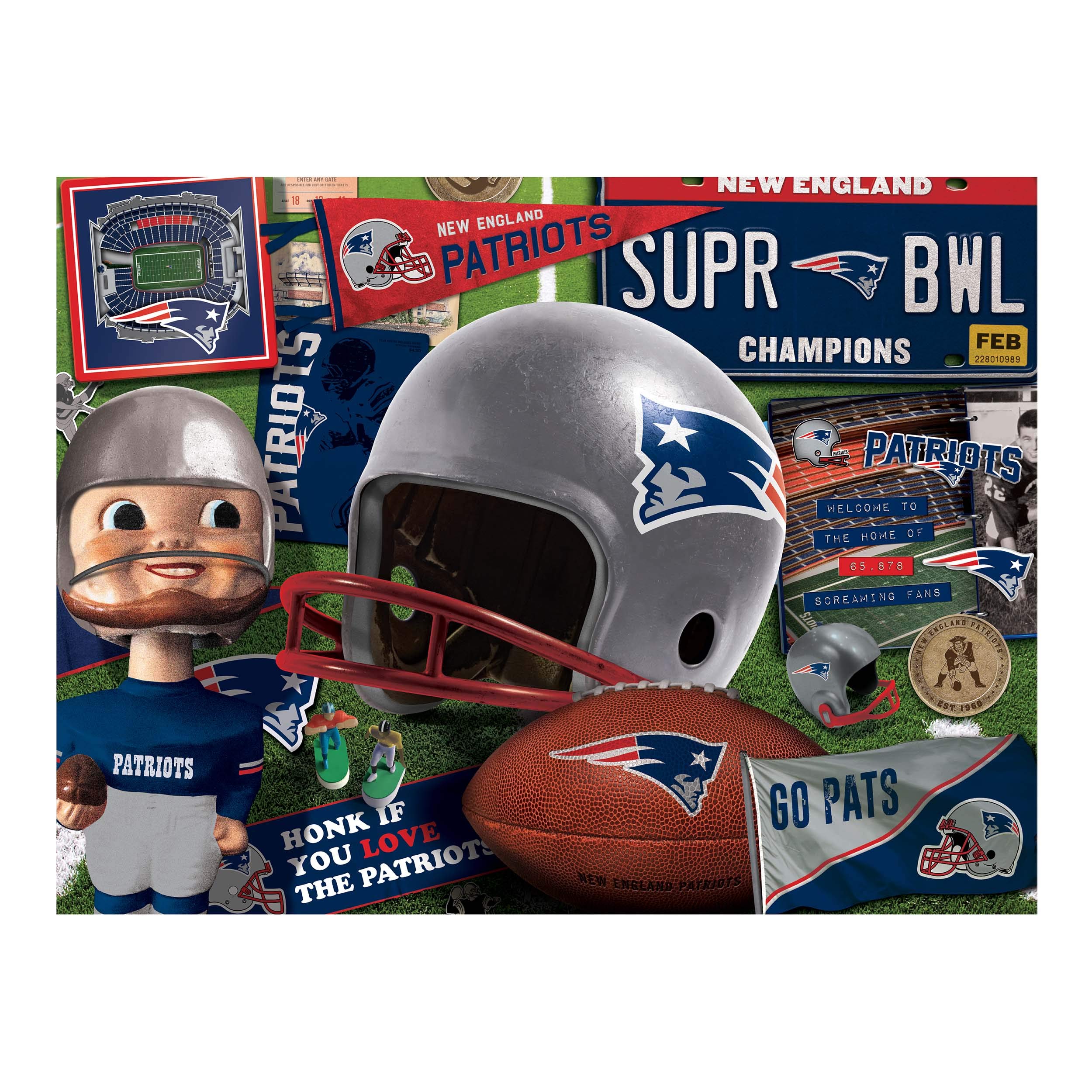 Foto 4 pulgar | Puzzle Youthefan Nfl New England Patriots Retro De 500 Piezas - Venta Internacional.