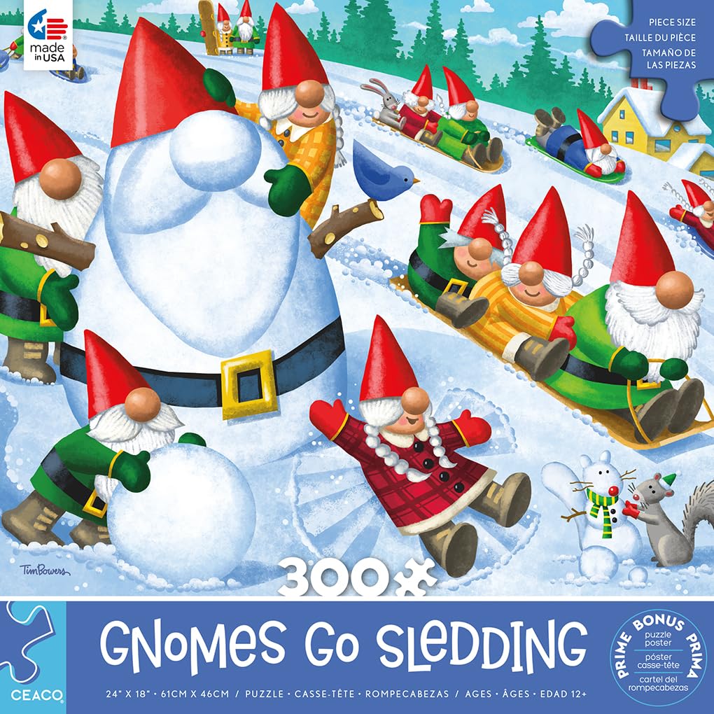 Foto 3 pulgar | Rompecabezas Ceaco Gnomes Gnomes Go Sledding 300 Piezas - Venta Internacional.