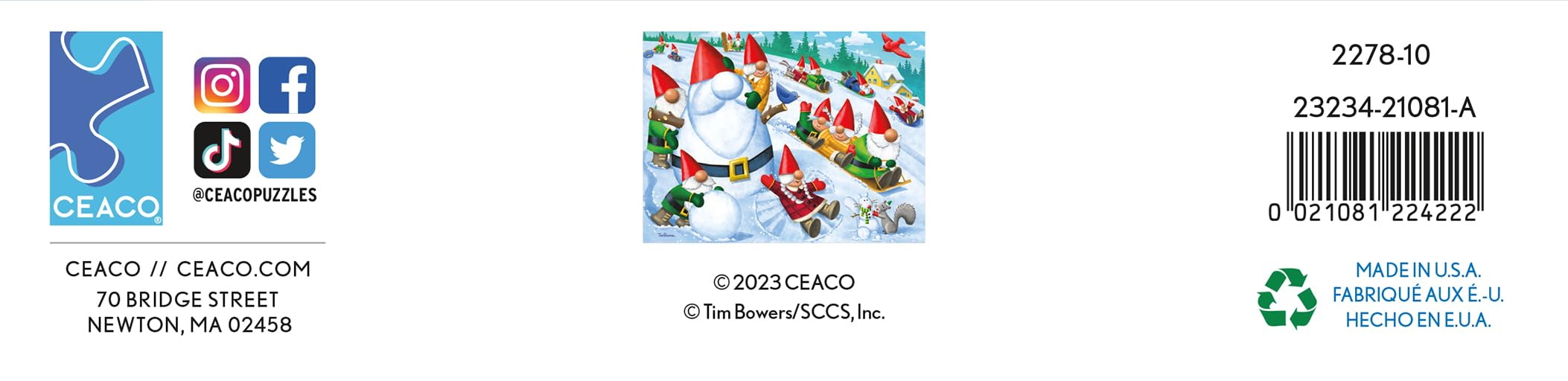 Foto 7 | Rompecabezas Ceaco Gnomes Gnomes Go Sledding 300 Piezas - Venta Internacional.