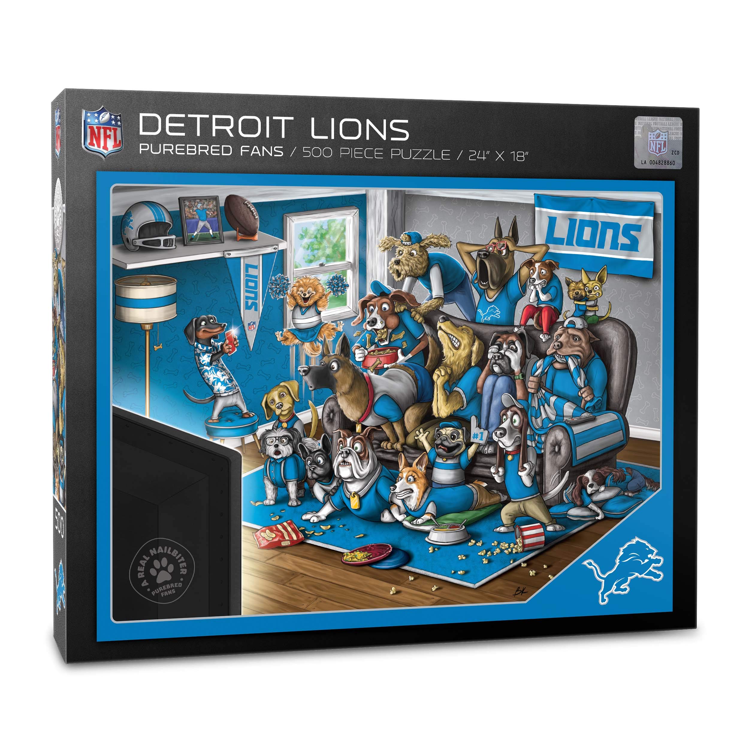 Foto 2 pulgar | Puzzle Youthefan, Fanáticos De Raza Pura De Los Detroit Lions, 500 Piezas - Venta Internacional.