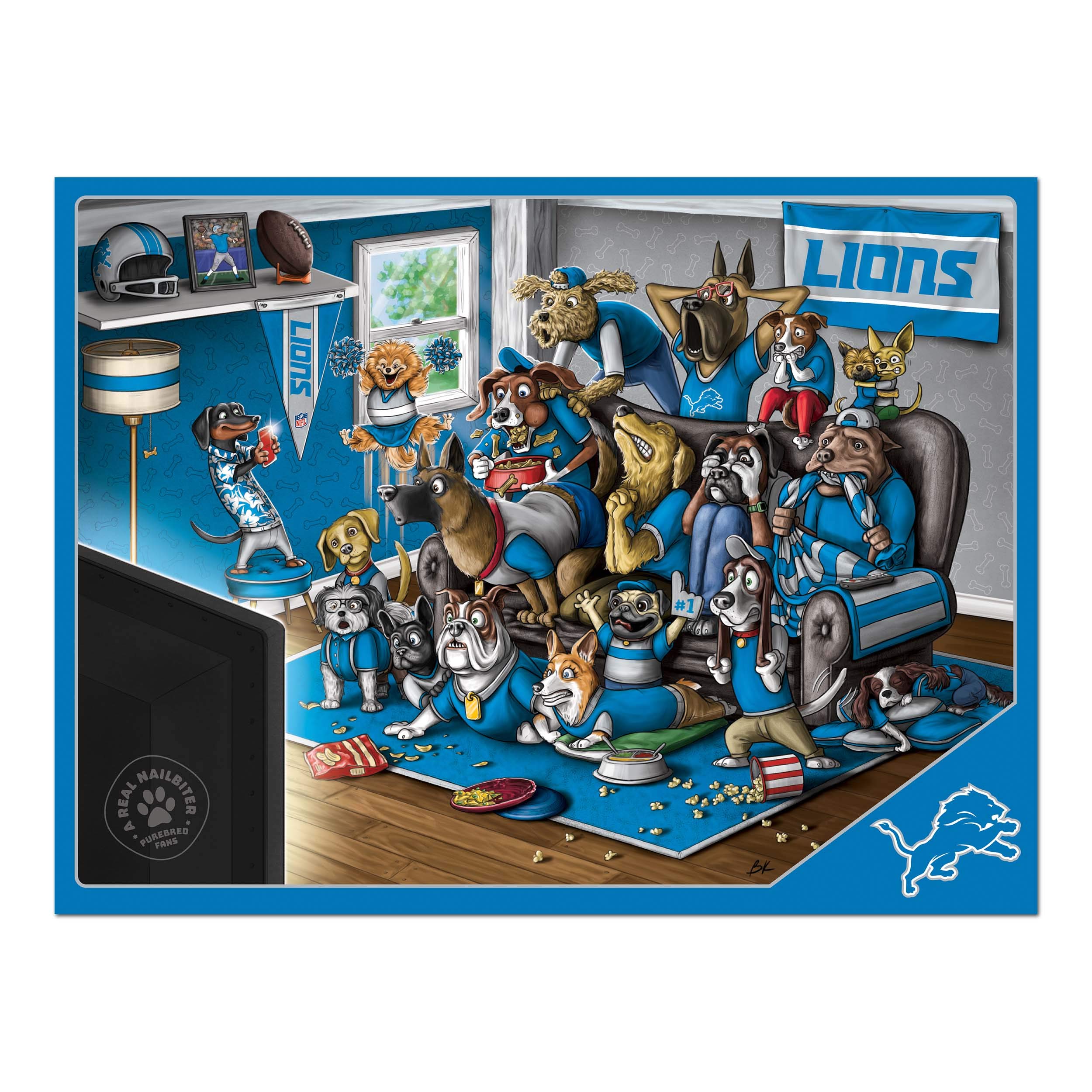 Foto 4 pulgar | Puzzle Youthefan, Fanáticos De Raza Pura De Los Detroit Lions, 500 Piezas - Venta Internacional.