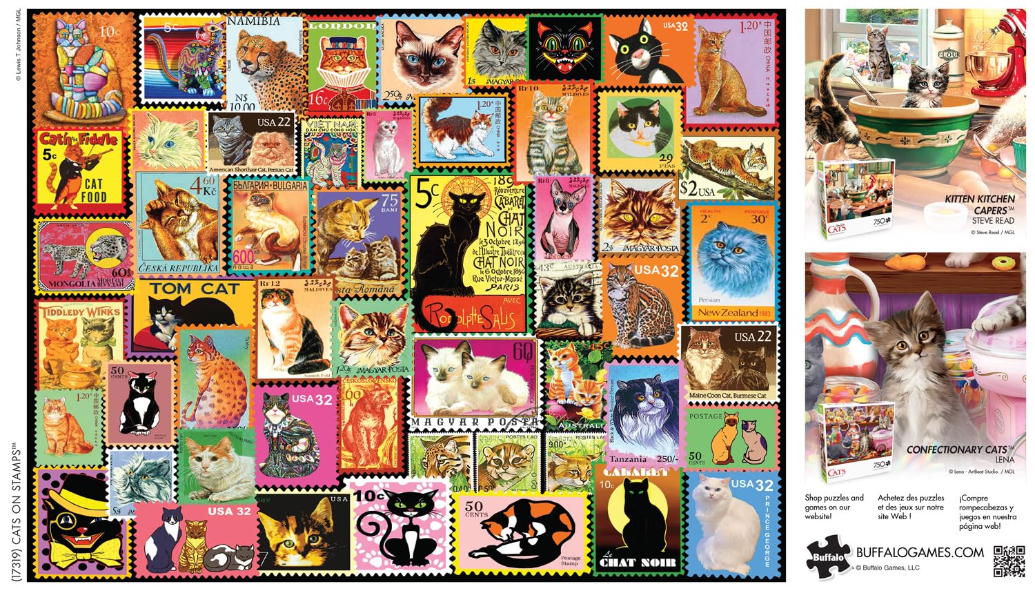 Foto 6 pulgar | Rompecabezas Buffalo Games Cats On Stamps, 750 Piezas - Venta Internacional.