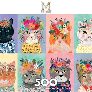 Foto 2 | Rompecabezas Buffalo Games Mia Charro Coloridas Coronas De Gatos, 500 Peniques - Venta Internacional.