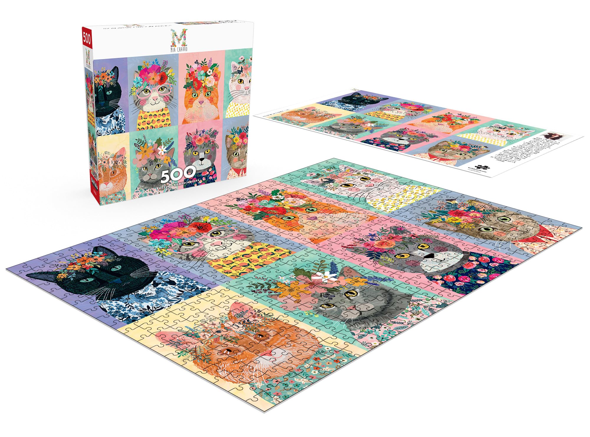 Foto 4 | Rompecabezas Buffalo Games Mia Charro Coloridas Coronas De Gatos, 500 Peniques - Venta Internacional.