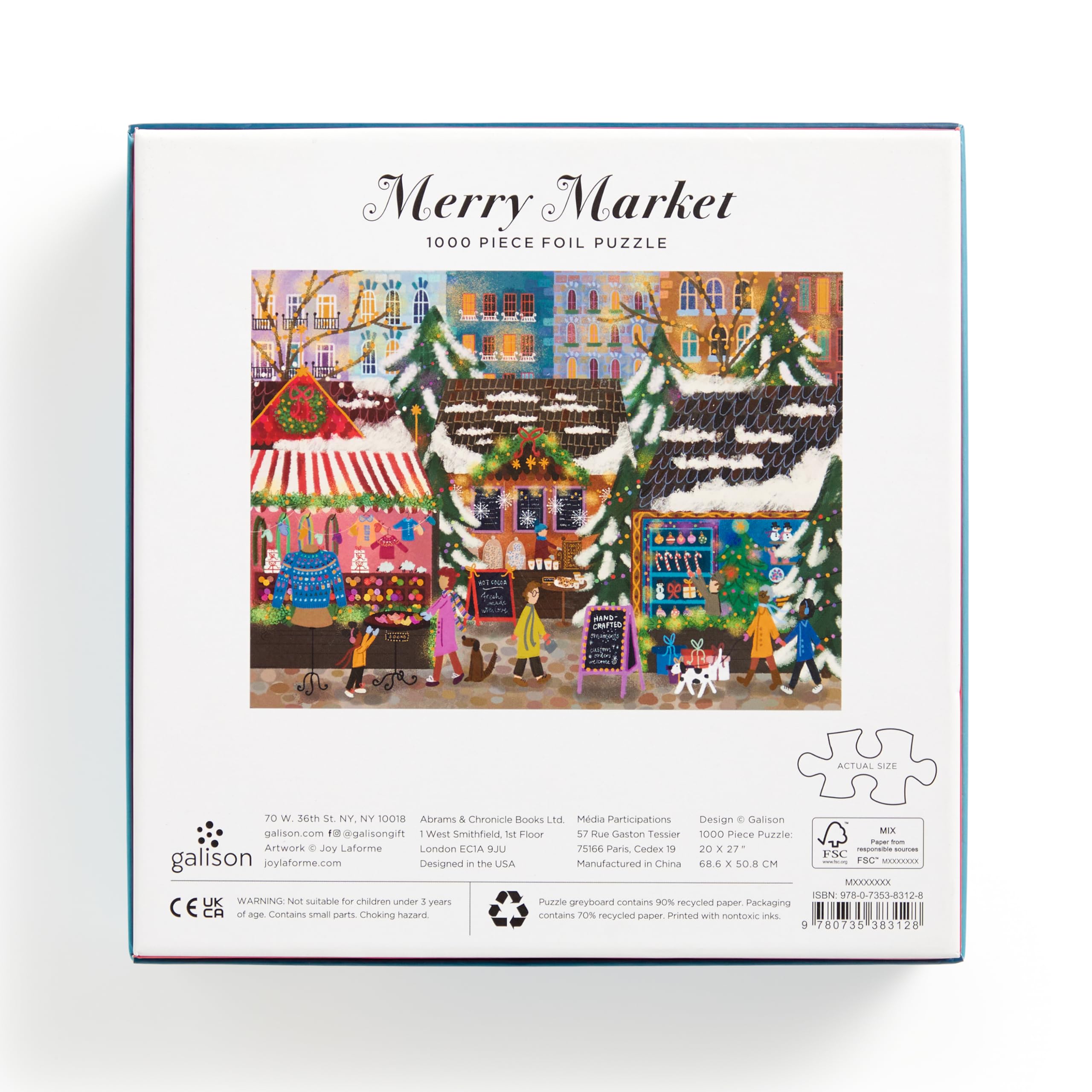 Foto 4 | Rompecabezas Galison Merry Market 1000 Piezas Foil Joy - Venta Internacional.