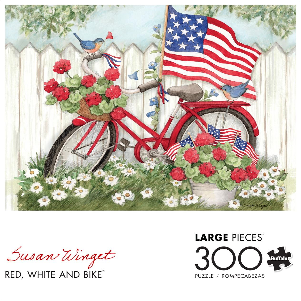 Foto 2 | Rompecabezas Buffalo Games Susan Winget Rojo, Blanco Y Bicicleta - Venta Internacional.