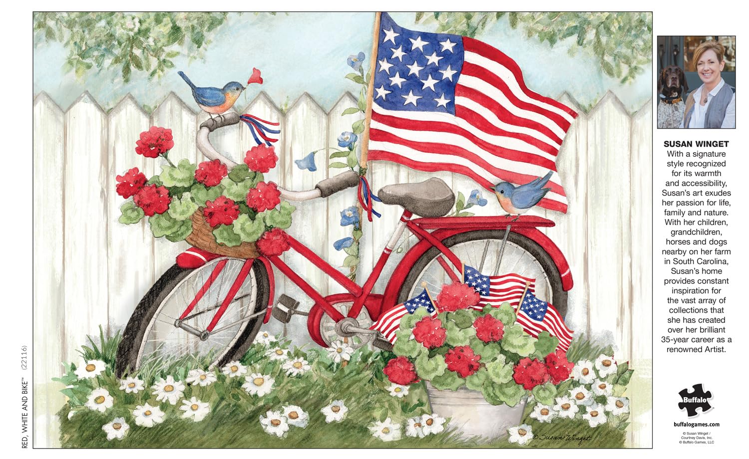 Foto 5 | Rompecabezas Buffalo Games Susan Winget Rojo, Blanco Y Bicicleta - Venta Internacional.