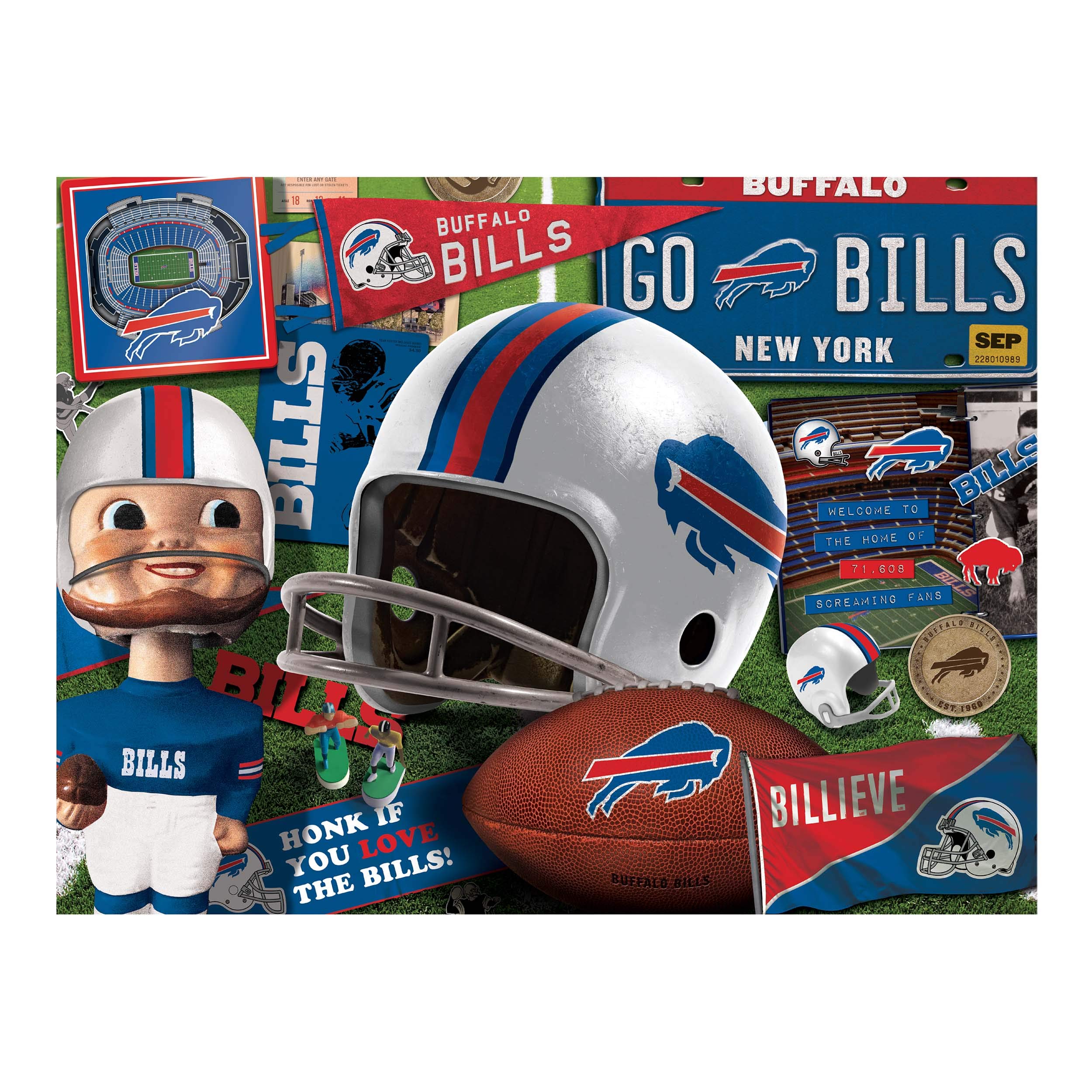 Foto 4 pulgar | Puzzle Youthefan Nfl Buffalo Bills Retro Series, 500 Piezas - Venta Internacional.