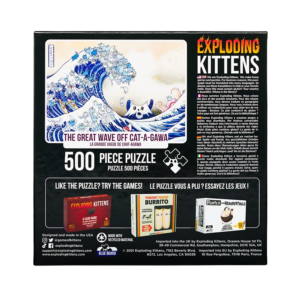 Foto 3 pulgar | Rompecabezas Exploding Kittens Great Wave, 500 Piezas - Venta Internacional.