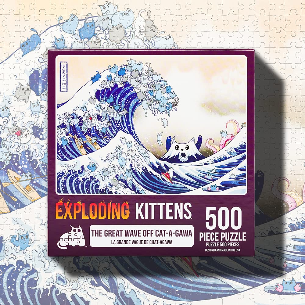 Foto 4 pulgar | Rompecabezas Exploding Kittens Great Wave, 500 Piezas - Venta Internacional.