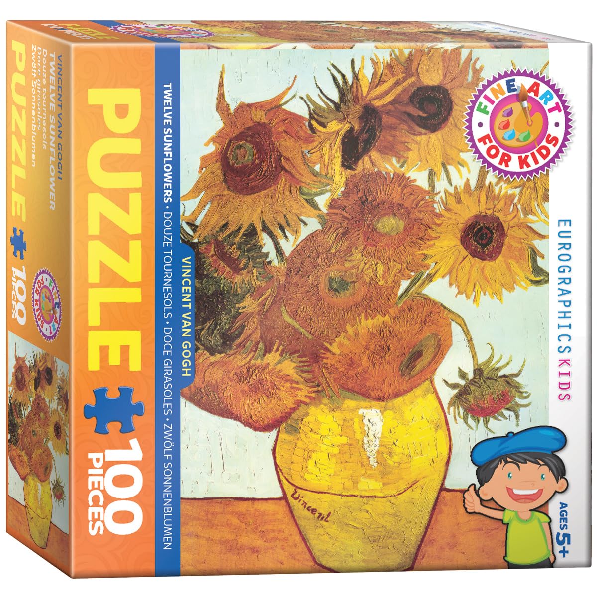 Foto 2 pulgar | Puzzle Eurographics Doce Girasoles De Vincent Van Gogh, 100 Piezas - Venta Internacional.