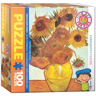 Foto 1 | Puzzle Eurographics Doce Girasoles De Vincent Van Gogh, 100 Piezas - Venta Internacional.