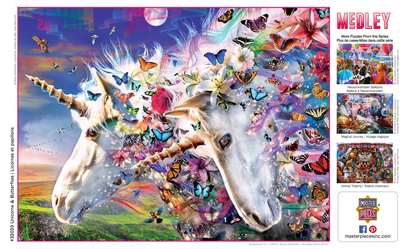 Foto 5 pulgar | Rompecabezas Masterpieces, Unicornios Y Mariposas, 300 Piezas - Venta Internacional.
