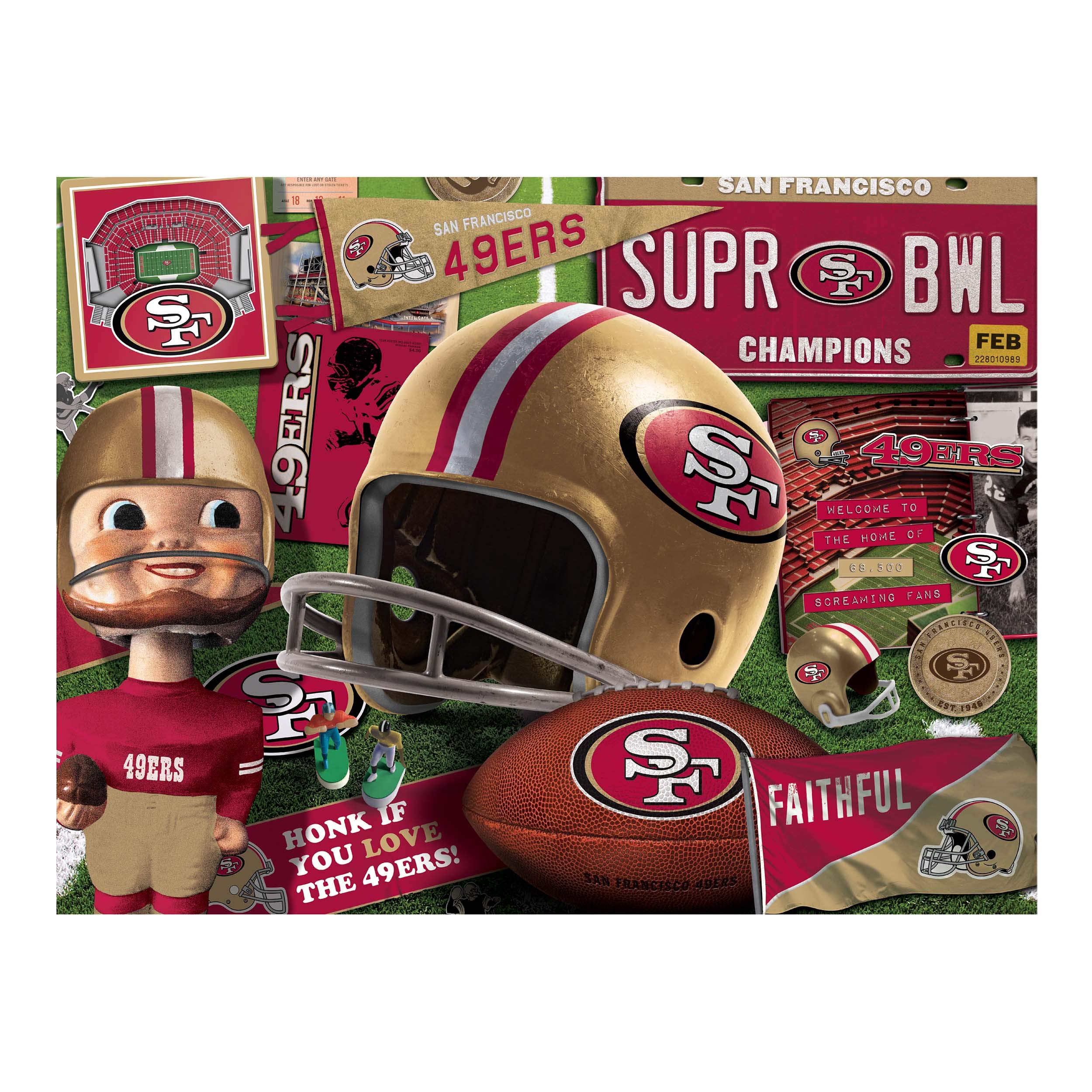 Foto 4 pulgar | Puzzle Youthefan Nfl San Francisco 49ers Retro, 500 Piezas - Venta Internacional.