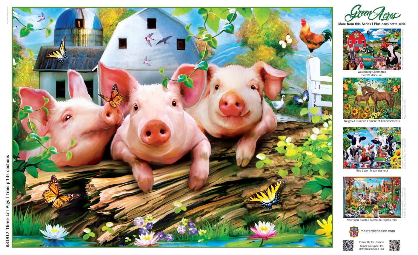 Foto 5 pulgar | Rompecabezas Masterpieces Three Lil' Pigs 300 Piezas - Venta Internacional.