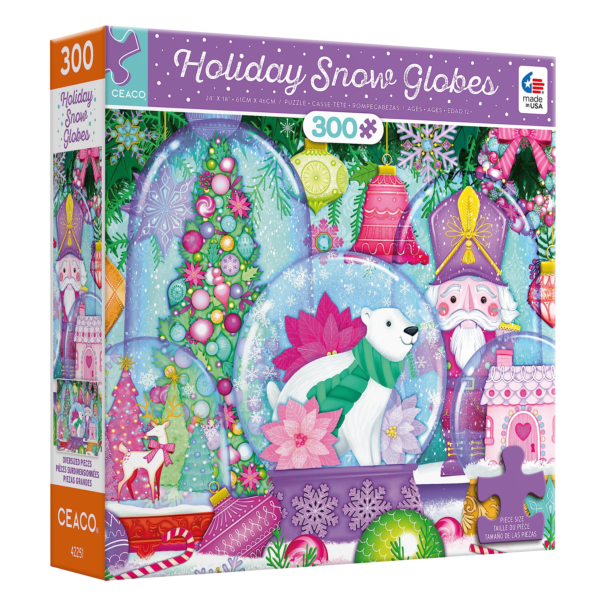 Foto 3 | Rompecabezas Ceaco Holiday Snow Globes 300 Piezas - Venta Internacional.