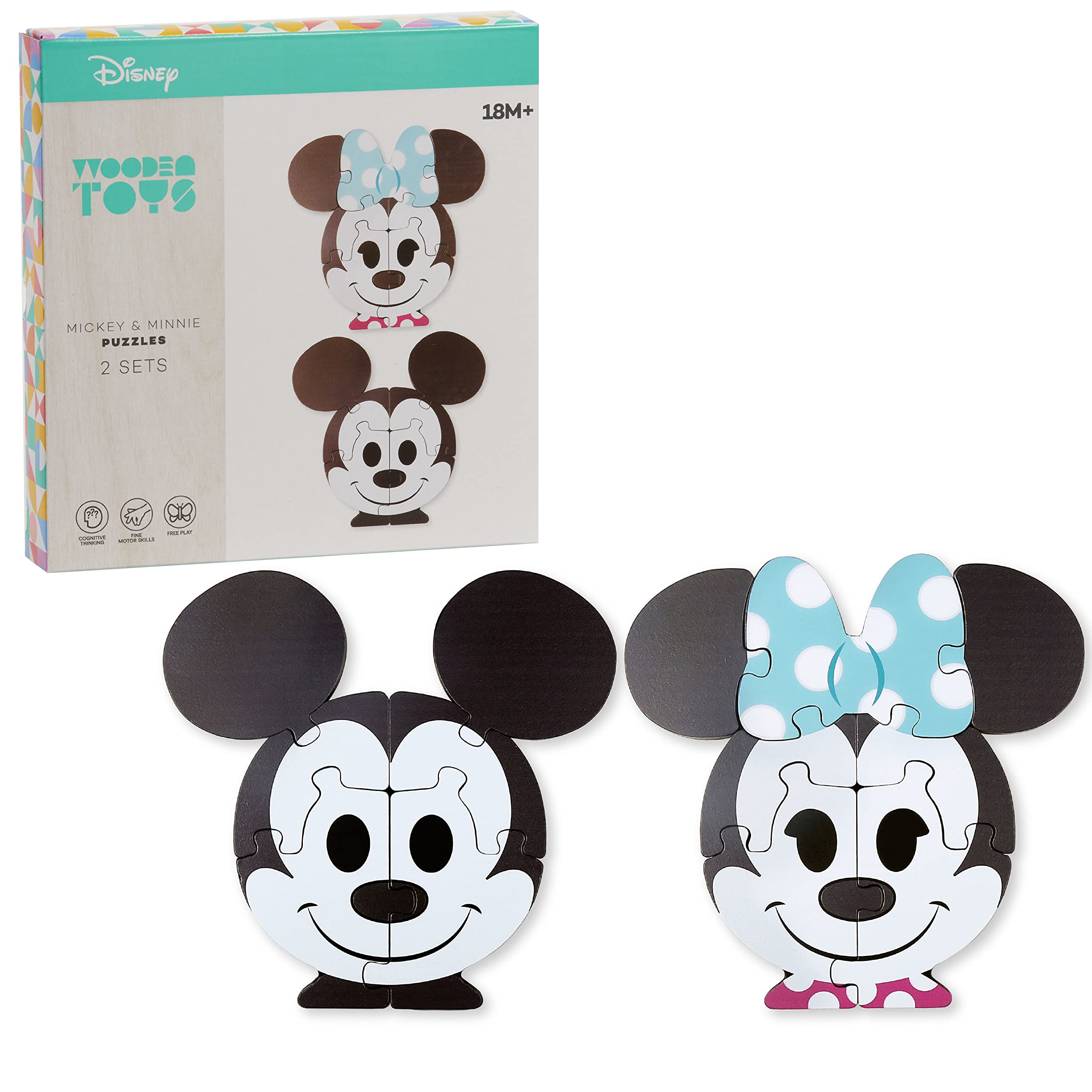 Foto 1 | Puzles De Madera Just Play Disney Mickey & Minnie De 13 Piezas - Venta Internacional.