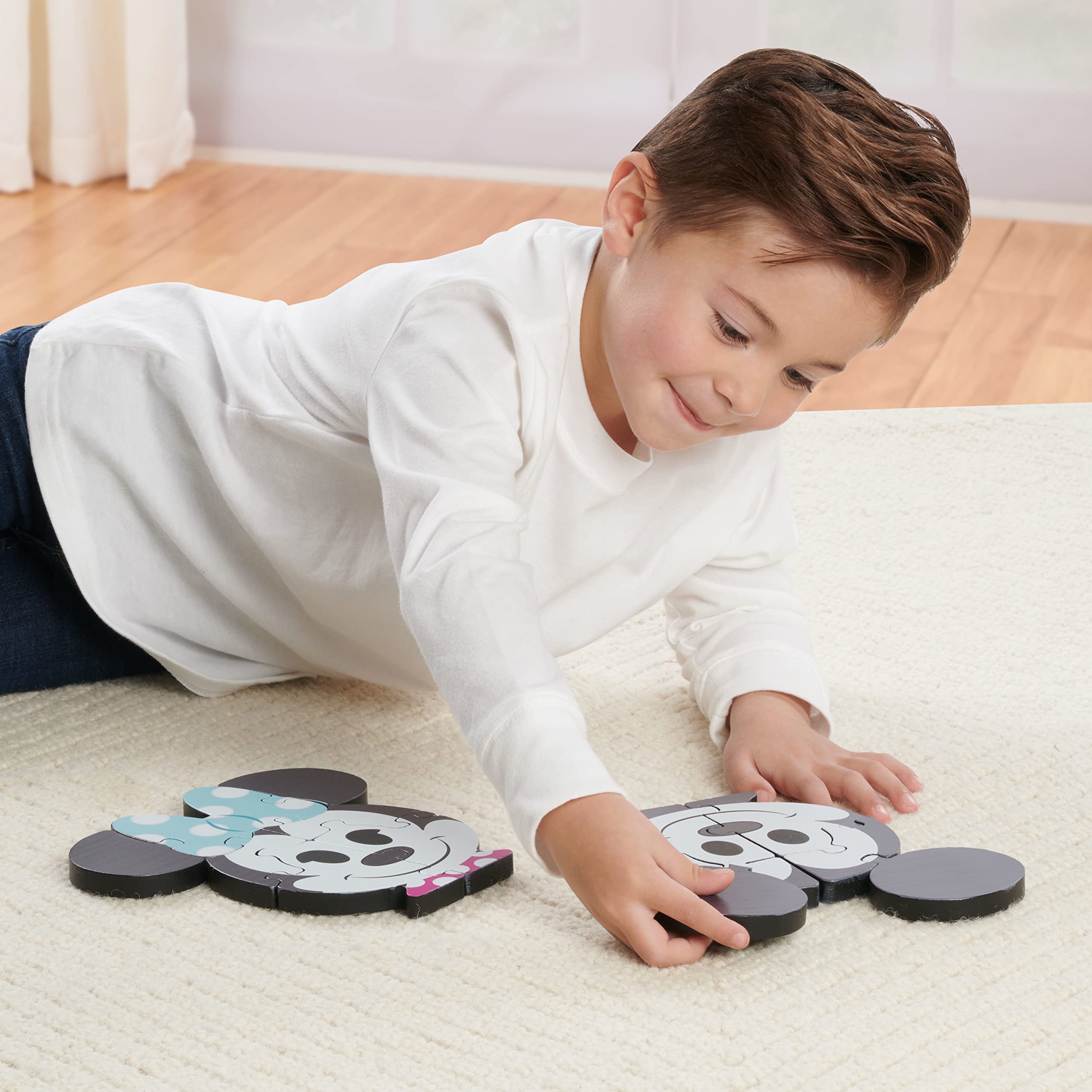Foto 2 | Puzles De Madera Just Play Disney Mickey & Minnie De 13 Piezas - Venta Internacional.