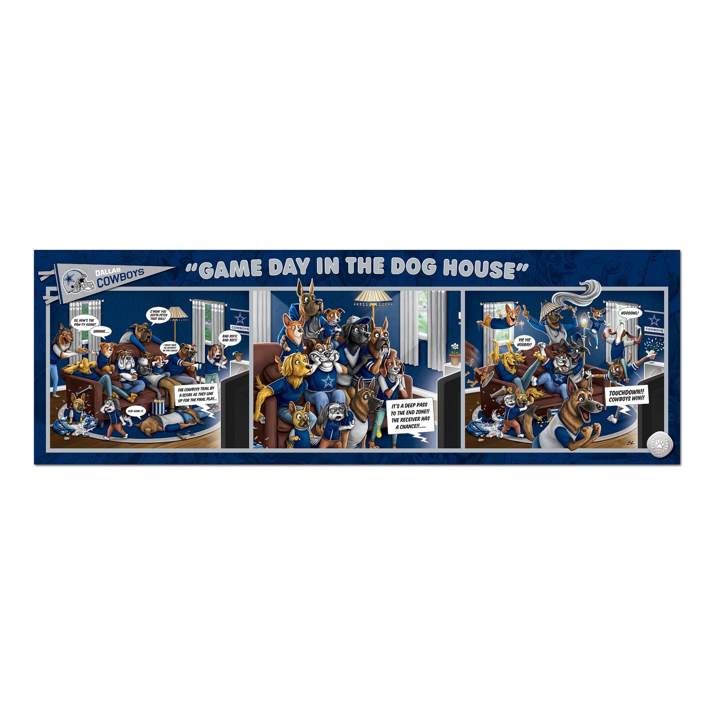 Foto 4 pulgar | Puzzle Youthefan Nfl Dallas Cowboys Game Day En The Dog House - Venta Internacional.