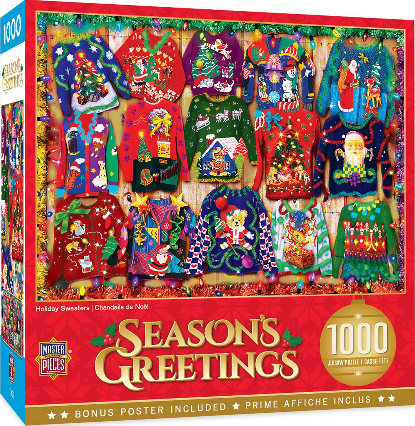 Foto 1 | Suéteres Navideños De 1000 Piezas De Jigsaw Puzzle Masterpieces - Venta Internacional.