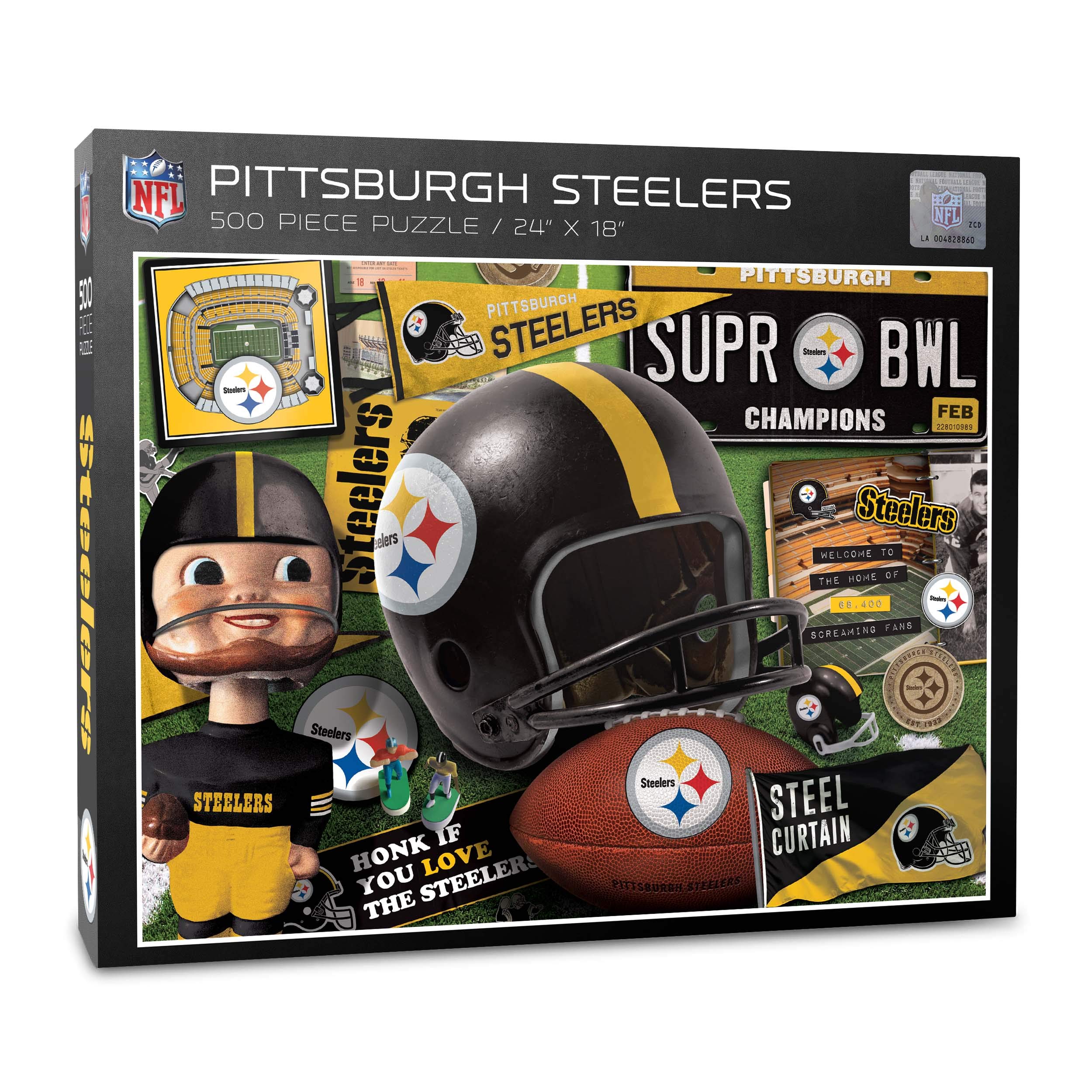 Foto 2 pulgar | Puzzle Youthefan Nfl Pittsburgh Steelers Retro De 500 Piezas - Venta Internacional.