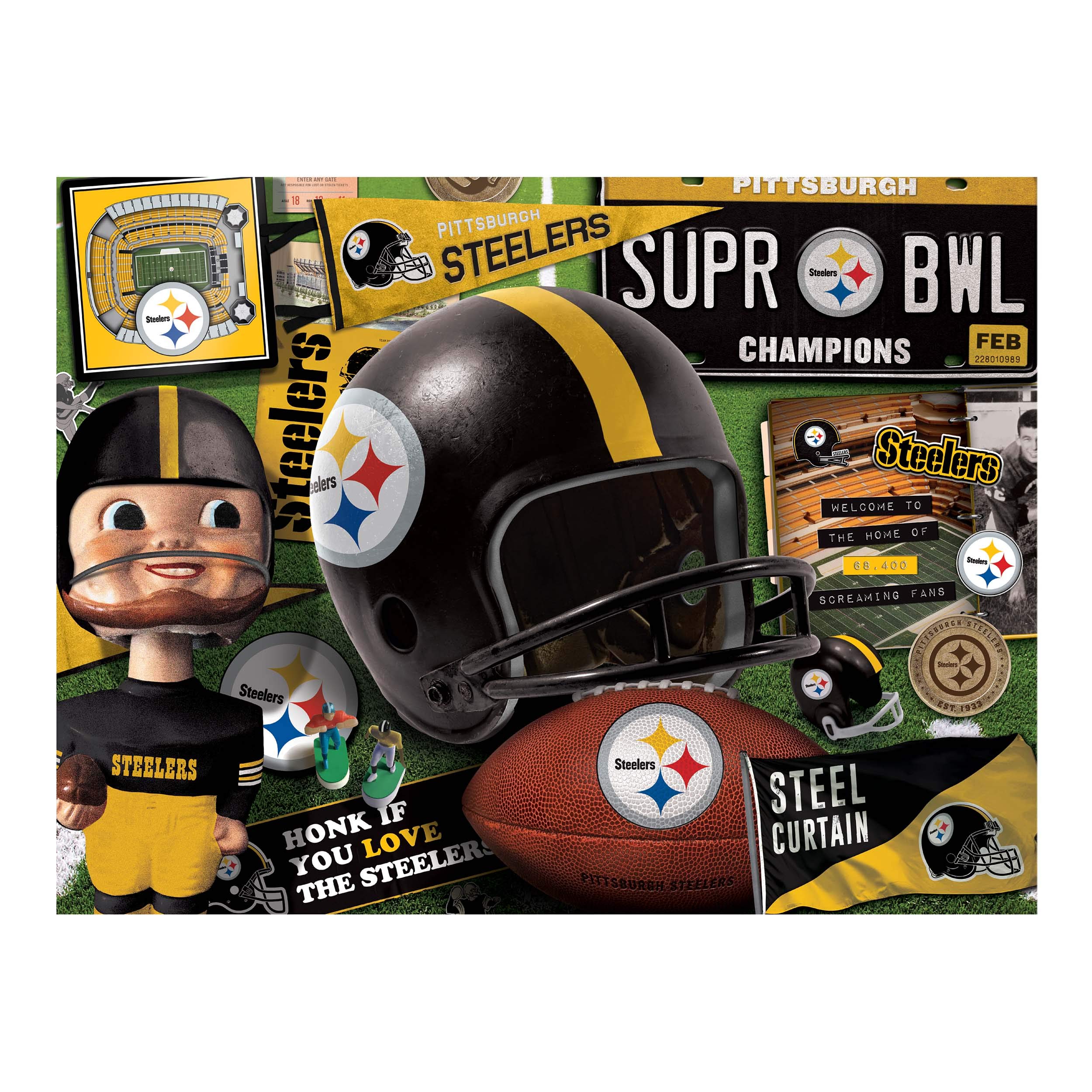 Foto 4 pulgar | Puzzle Youthefan Nfl Pittsburgh Steelers Retro De 500 Piezas - Venta Internacional.