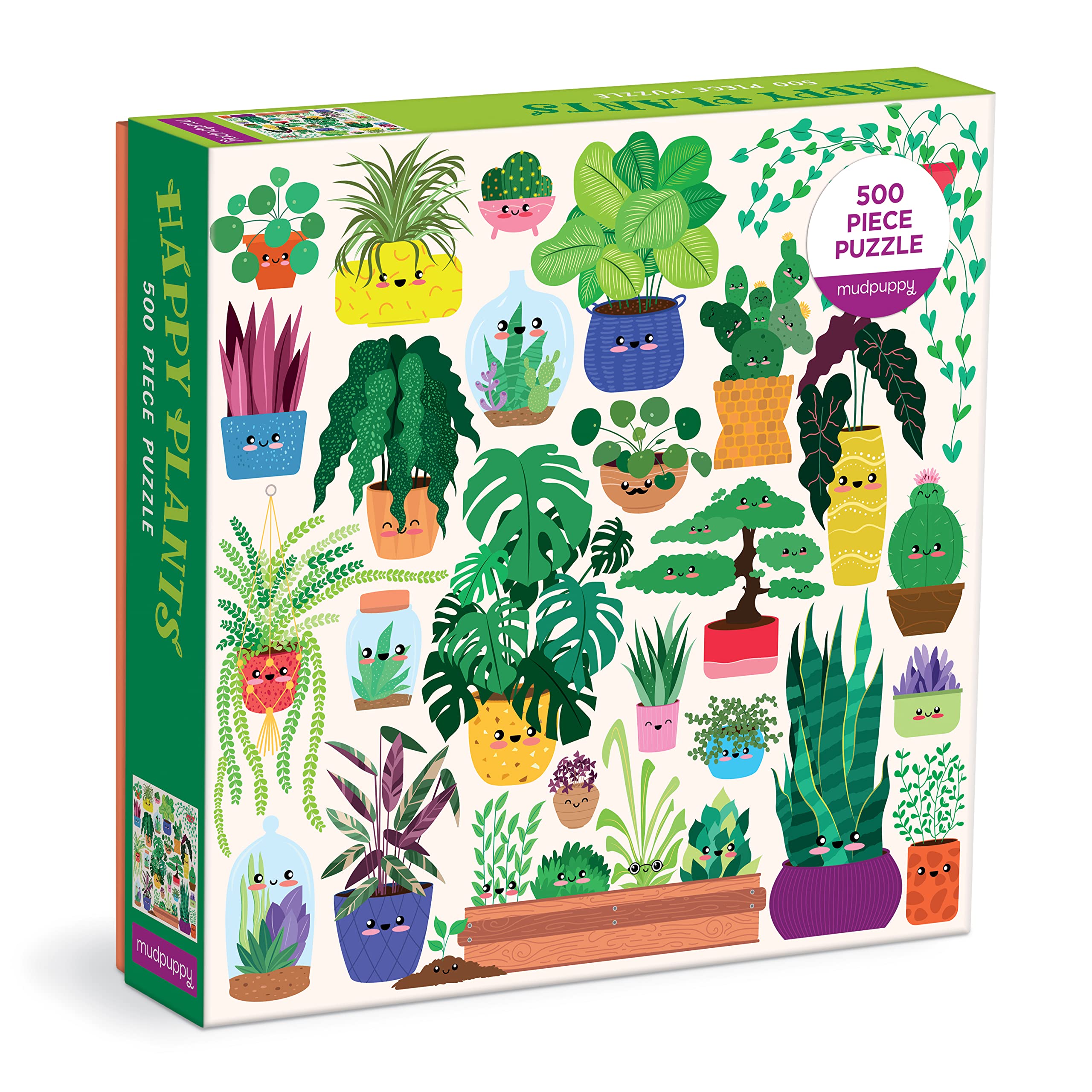 Puzzle Mudpuppy Happy Plants, 500 Piezas, Para Niños Mayores De 8 Años - Venta Internacional.