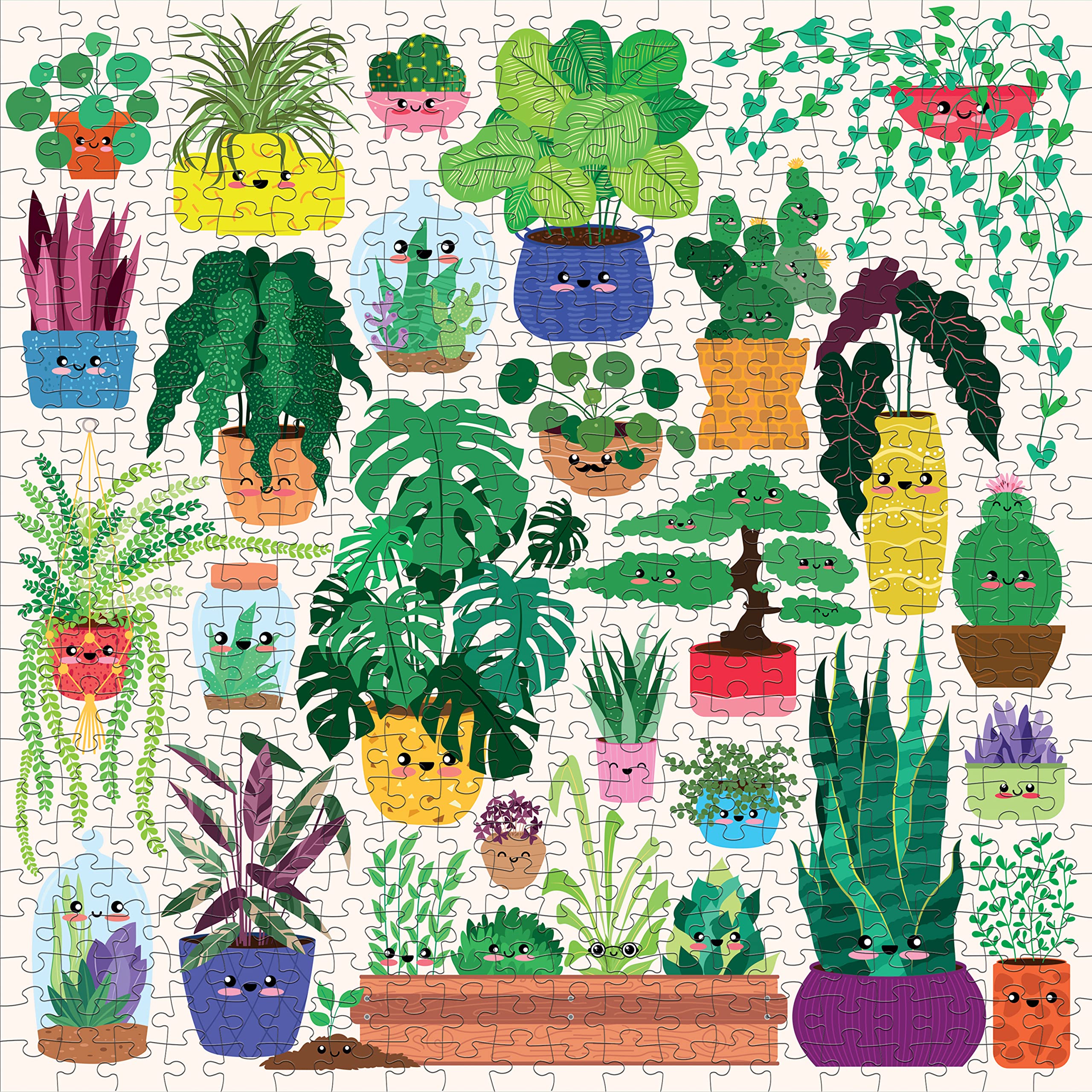 Foto 4 pulgar | Puzzle Mudpuppy Happy Plants, 500 Piezas, Para Niños Mayores De 8 Años - Venta Internacional.