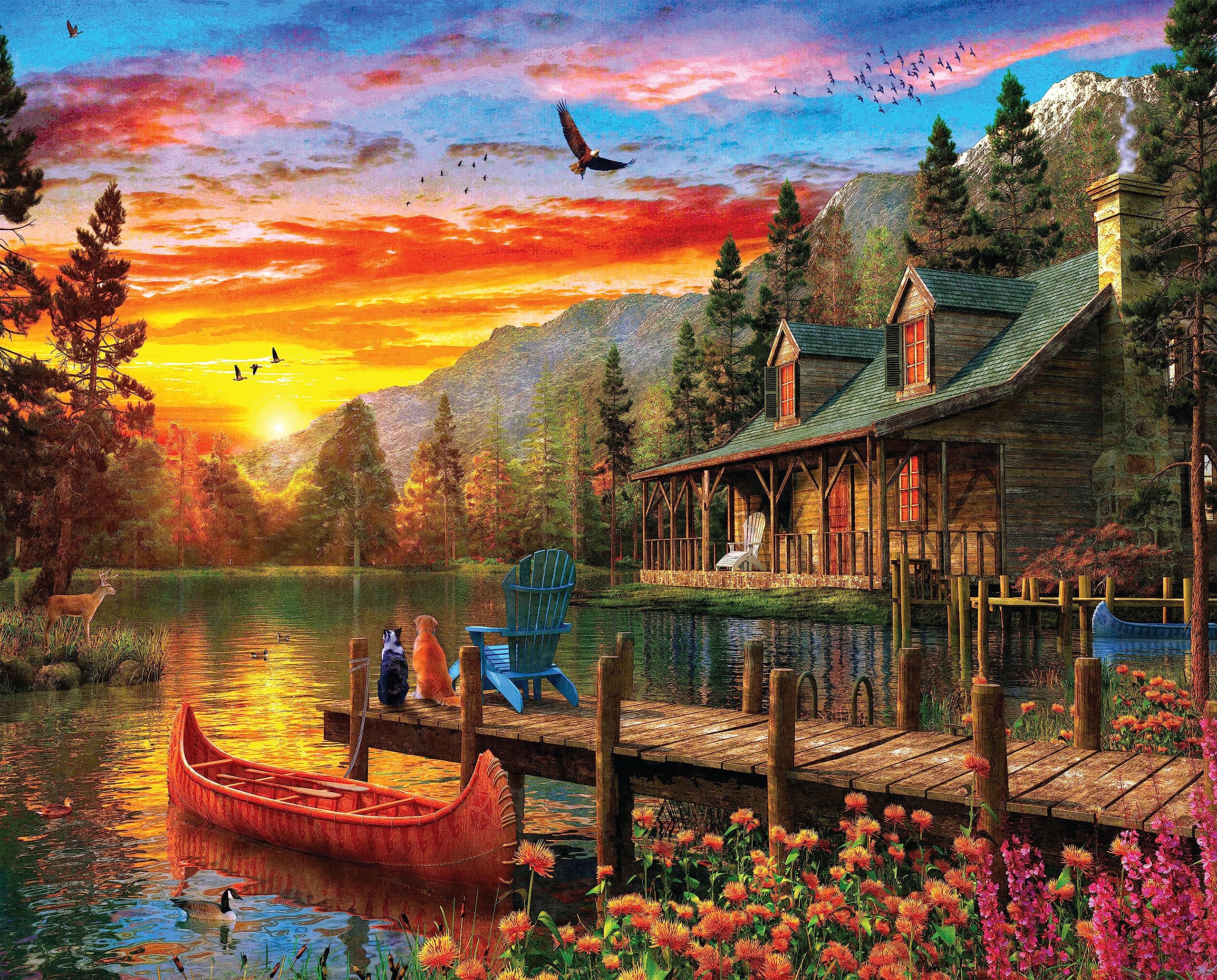 Rompecabezas Springbok Cabin Evening Sunset 1500 Piezas - Venta Internacional.