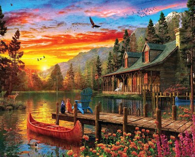 Foto 1 | Rompecabezas Springbok Cabin Evening Sunset 1500 Piezas - Venta Internacional.