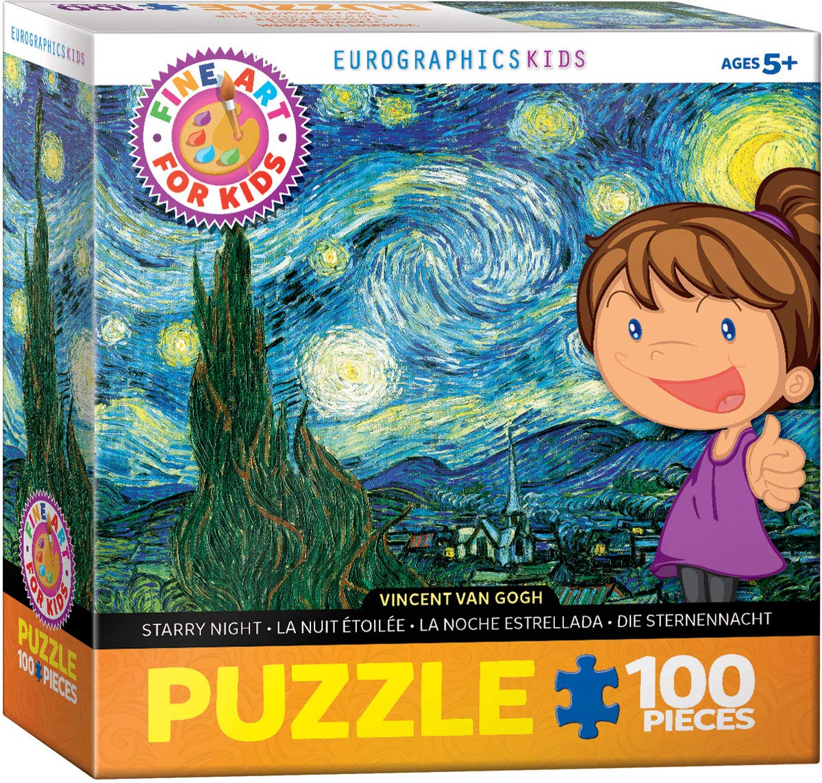 Foto 2 pulgar | Puzzle Eurographics Starry Night De Vincent Van Gogh, 100 Piezas - Venta Internacional.