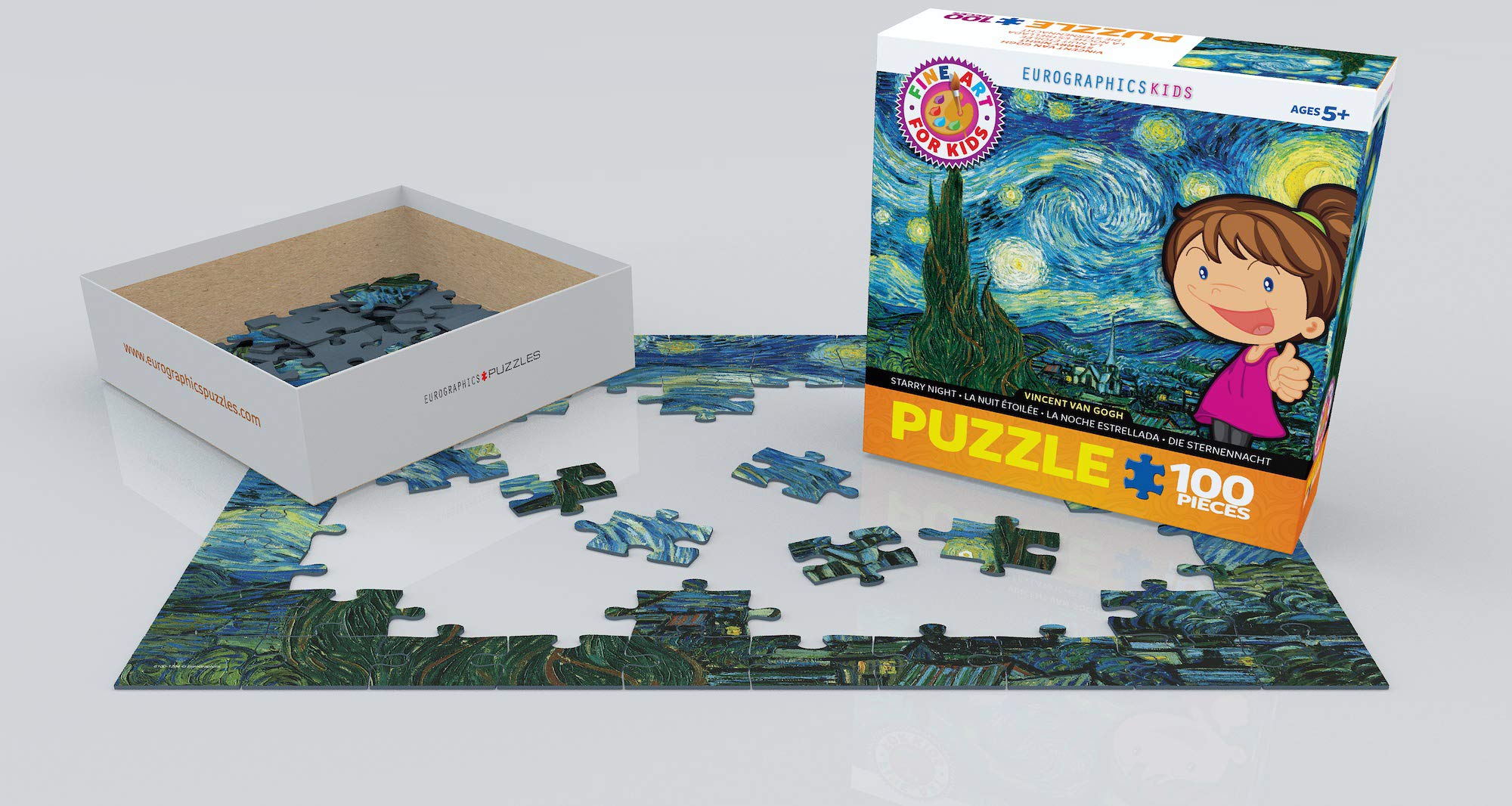 Foto 4 pulgar | Puzzle Eurographics Starry Night De Vincent Van Gogh, 100 Piezas - Venta Internacional.