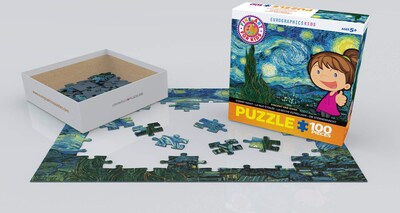 Foto 3 | Puzzle Eurographics Starry Night De Vincent Van Gogh, 100 Piezas - Venta Internacional.