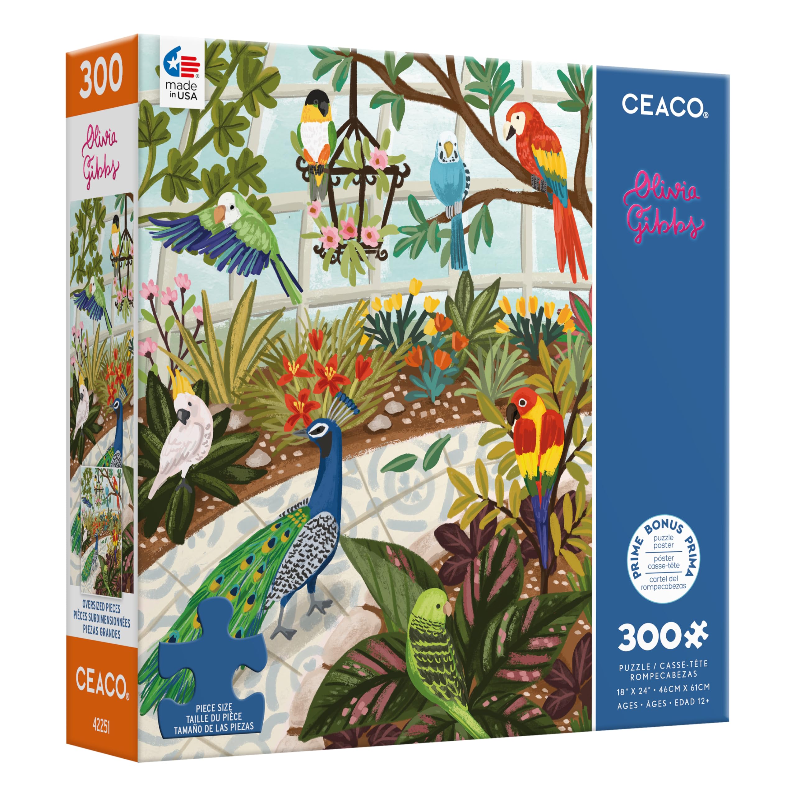 Foto 3 | Rompecabezas Ceaco Olivia Gibbs Joyful Aviary De 300 Piezas - Venta Internacional.