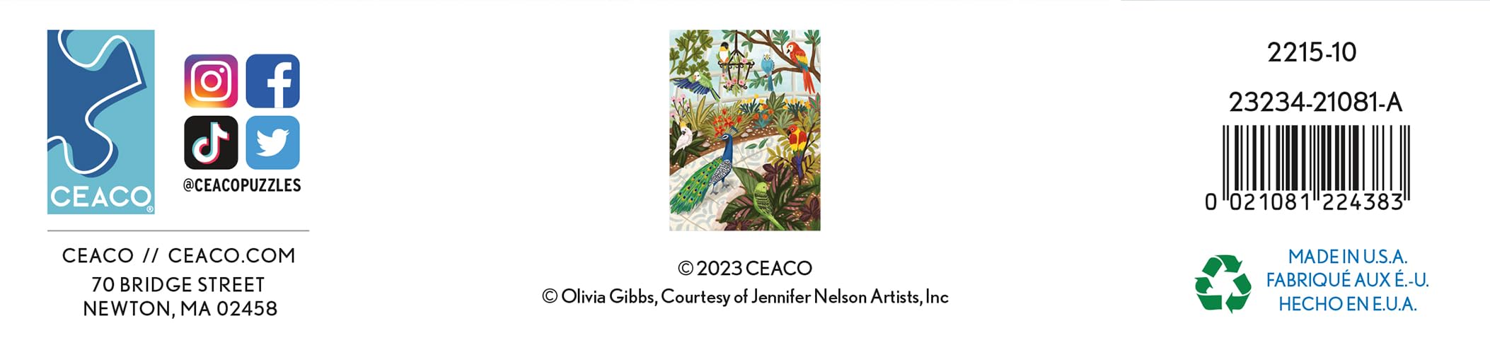 Foto 6 | Rompecabezas Ceaco Olivia Gibbs Joyful Aviary De 300 Piezas - Venta Internacional.