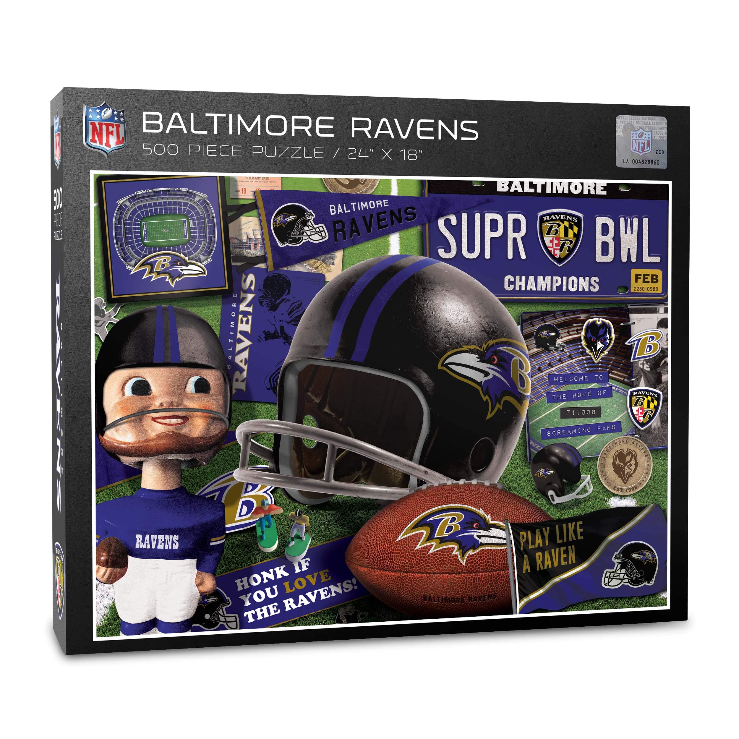 Foto 2 pulgar | Puzzle Youthefan Nfl Baltimore Ravens Retro De 500 Piezas - Venta Internacional.