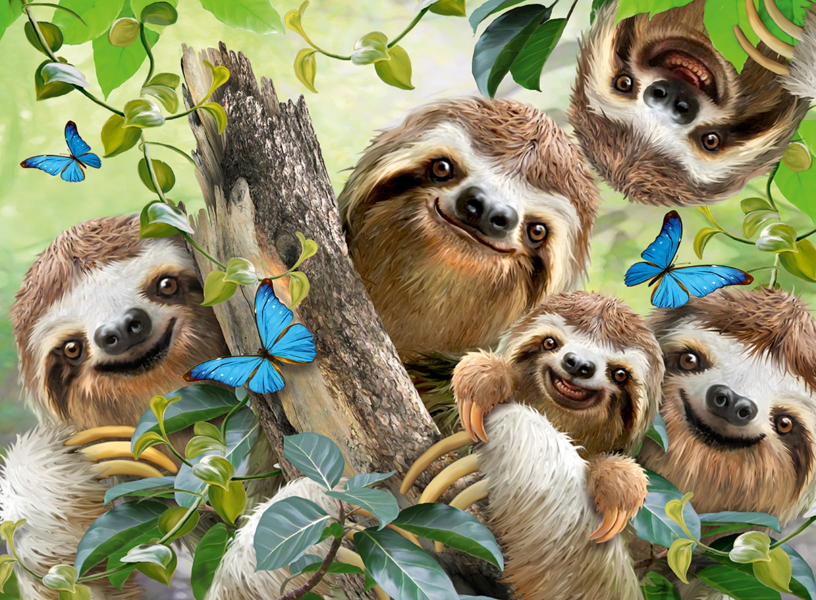 Rompecabezas Ravensburger Sloth Selfie, 500 Piezas - Venta Internacional.
